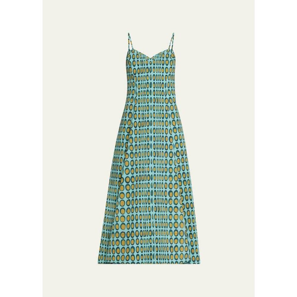 Christopher John Rogers Wiggle Dot V Neck Midi Dress in Agave 2 - Picture 5 of 5